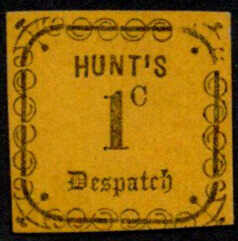 1852, Baltimore, Lokalpost 1 C. Eil- bzw. Telegrafenmarke schwarz a. ...