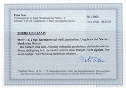 2 Sgr. karminrot, ungebrauchter Viererblock, ohne Gummi, neuester ...