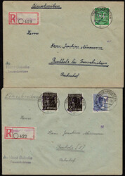 1948, 9.7., Treuenbrietzen, 4 R-Briefe mit meist portoger. EF/MiF, ...