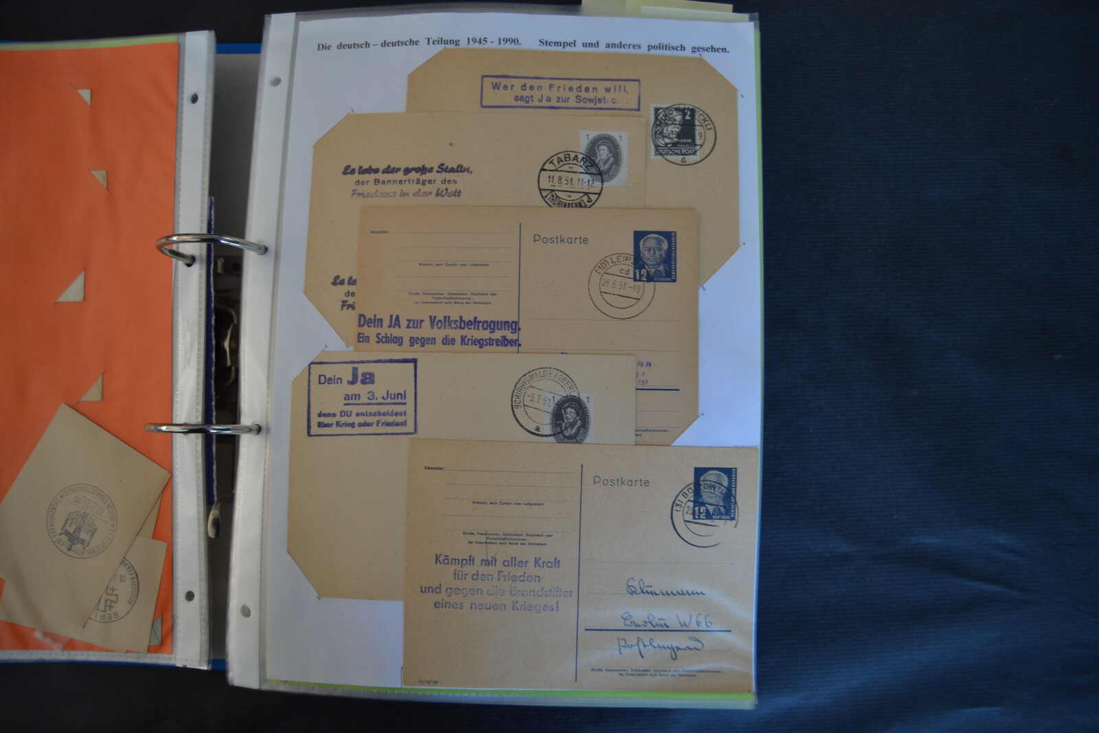 DDR, etwas davor, umfangreiche Sammlung patriotischer Stempel der ...