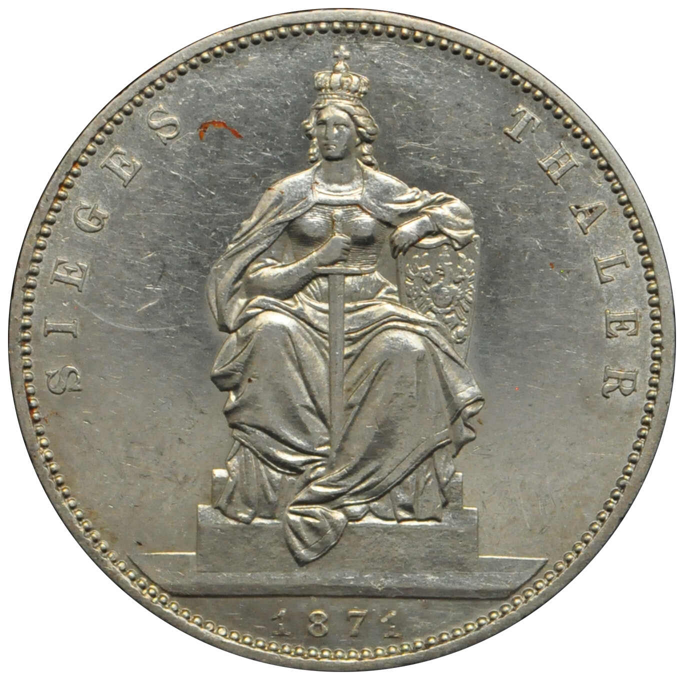 1871, Siegestaler, Wilhelm I, A, leicht berieben, vzAutomatically ...
