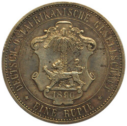 DOA, 1 Rupie 1890 Wilhelm II in Uniform, berieben, Patina, ...