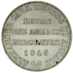 Bernburg, 1846, Taler Alexander Carl, A, ss+/fvzAutomatically ...
