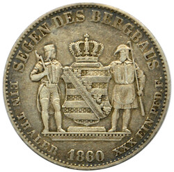1860, Ausbeutetaler Johann, B, leichte Patina, ss  Automatically ...