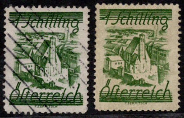 1 Sch. schwarzgelblichgrün, Papier graugelb, Falz, mit gest. ...