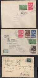 1939/49, 2 Briefe und 1 Postkarte, je nach Sofia/Bulgarien, einmal ...