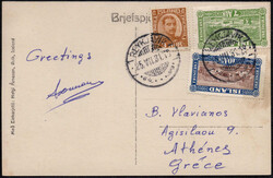1931, Postkarte mit 3-Farben-Frankatur aus Reykjavik nach ...