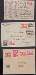 1936/56, 2 Briefe und 1 Postkarte nach Jugoslawien (Serbien, ...