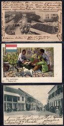 1901/03, 3 AK mit versch. Frankaturen aus Bandoeng, Semarang bzw. ...