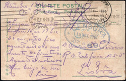 1916, Postkarte aus Lourenco Marques nach Lissabon/Portugal mit ...
