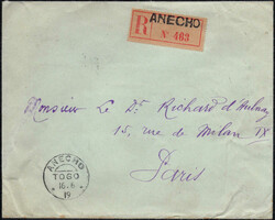 1919, 20 und 30 C. franz. Okkupations-Aufdruckmarken rücks. auf ...