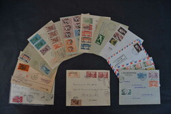 Gabun, 1933/61, 13 Briefe mit intr. Frankaturen, Inlandspost nach ...