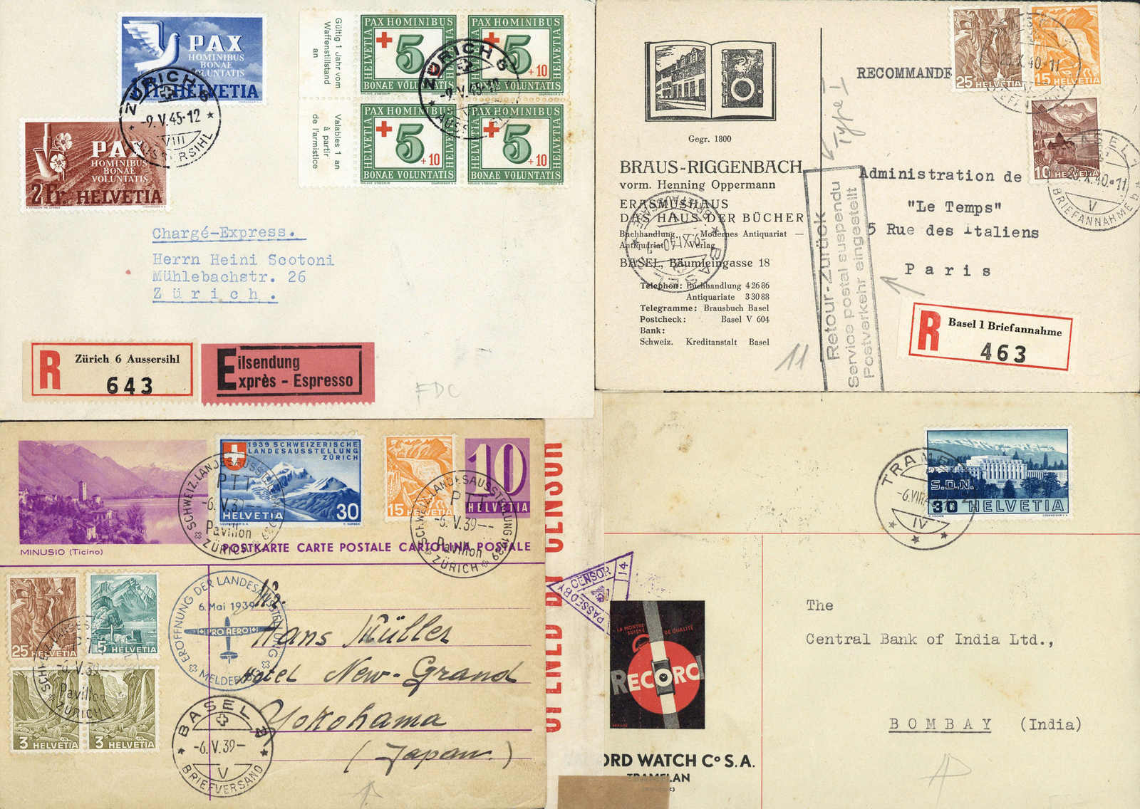 Lot 157 - schweiz schweiz - Schwarzenbach Auktion Zurich 67th Auction - Session I Lot 157 - schweiz schweiz - Schwarzenbach Auktion Zurich 67th Auction - Session I
