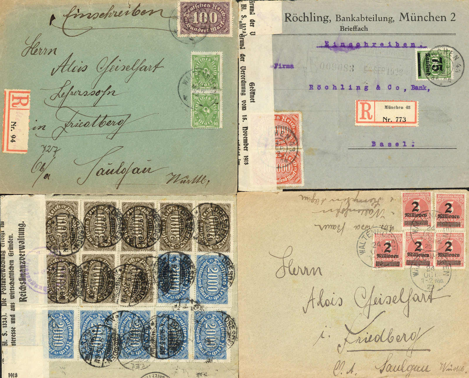 Lot 476 - deutschland Deutsches Reich, 1918/23 Inflationsausgaben -  Schwarzenbach Auktion Zurich 67th Auction - Session II