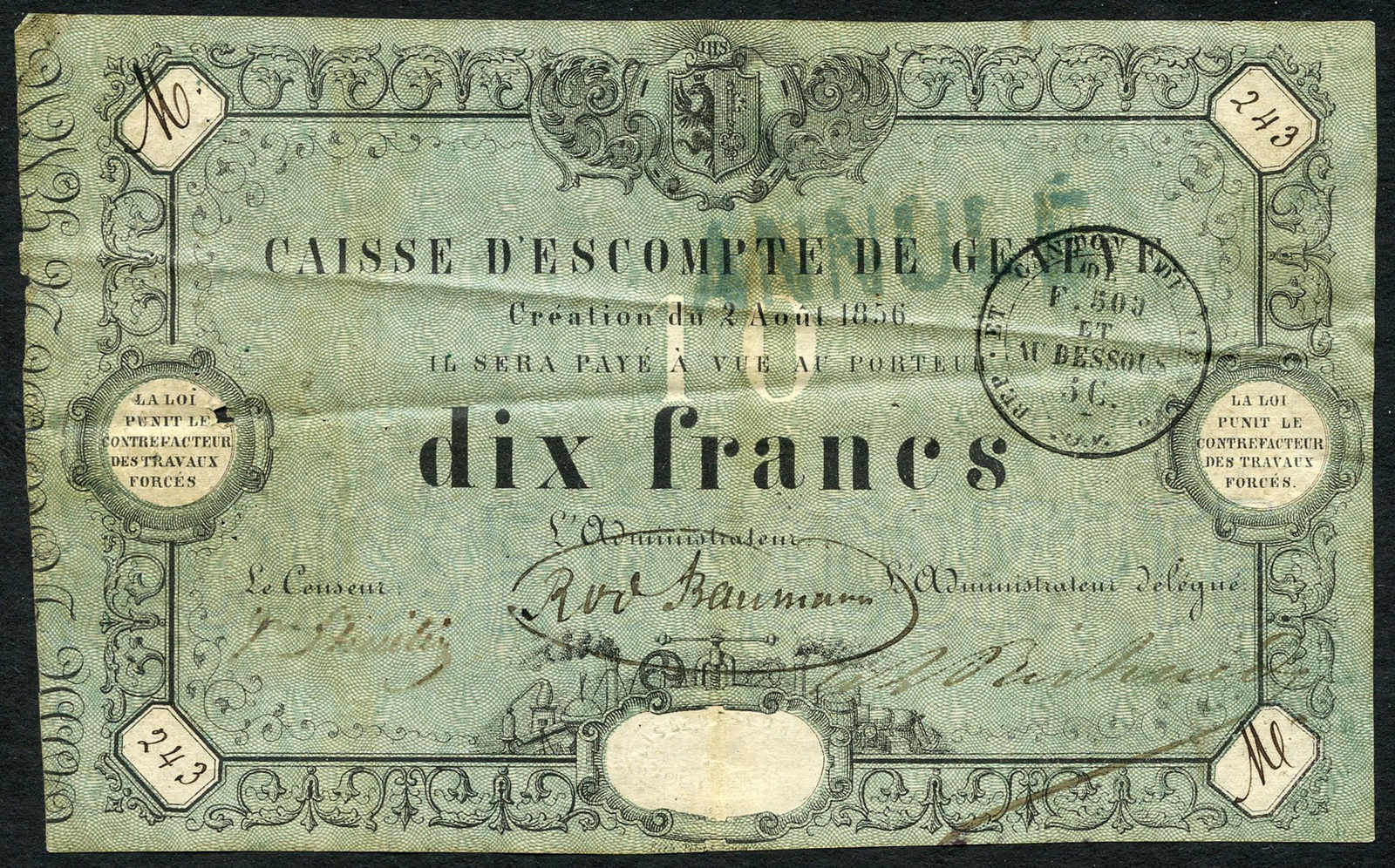 Lot 736 - schweiz kanton genf -  Schwarzenbach Auktion Zurich 67th Auction - Session II