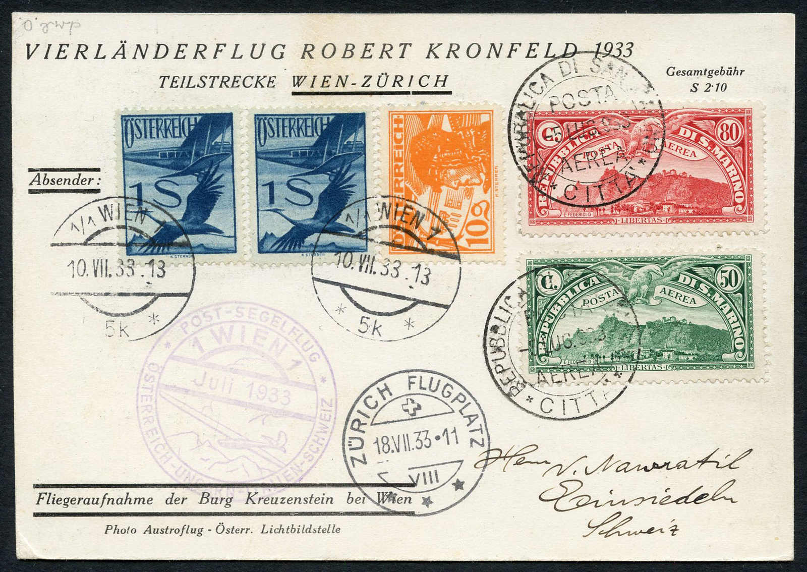 Lot 49 - schweiz schweiz - Schwarzenbach Auktion Zurich 67th Auction - Session I Lot 49 - schweiz schweiz - Schwarzenbach Auktion Zurich 67th Auction - Session I