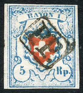 Lot 343 - schweiz Rayon I, hellblau, ohne KE (STEIN A2) -  Schwarzenbach Auktion Zurich 67th Auction - Session II