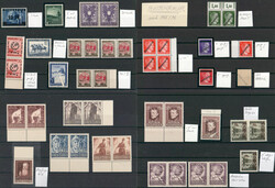 Österreich, 1945/70, üppiges Plattenfehlerlot auf 12 großen + 1 x ...