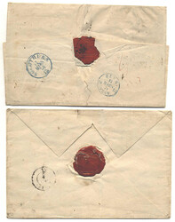 Kirchenstaat, 1852, ROM - RUKENBACH (CH), zwei Belege aus selbiger ...