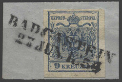 Österreich, 1850, Salzburg, BADGASTEIN, 80p, klarer, am Briefstück ...