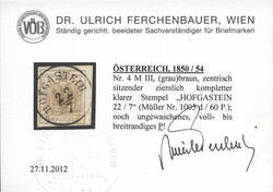 Österreich, 1850, Salzburg, drei lose Werte mit klaren ...