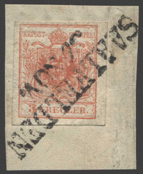 Österreich, 1850, Salzburg, SAALFELDEN, 30 p, klarer Abschlag auf ...