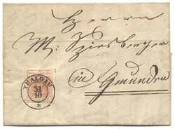 Österreich, 1850, Salzburg, THALGAU, 50 p, Luxusabschlag des ...