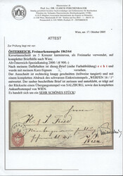 Österreich, 1863/64, Salzburg, WERFEN, klarer Einkreisstempel auf 5 ...