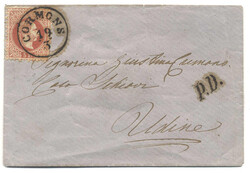 Österreich, 1869, CORMONS - UDINE, unscheinbarer Beleg mit ...