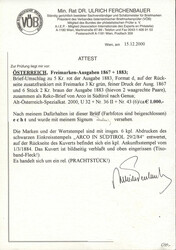 Österreich, 1884, ARCO - GENUA, kompletter 5Kr - Ganzsachenumschlag ...