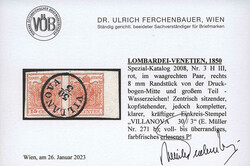 Lombardei & Venetien, 1850, Venetien, VILLANOVA, 12 p, Luxusabschlag ...