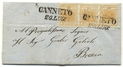 Lombardei & Venetien, 1850, Lombardei, CANNETO, 5 p, zwei komplette ...