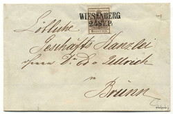 Österreich, 1850, Mähren, WIESENBERG, 12 p, Luxusabschlag auf ...