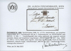 Österreich, 1850, Mähren, WIESENBERG, 12 p, Luxusabschlag auf ...