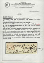 Österreich, 1851, 8 Ib, 30 kr, hellrosa, Rosa Merkur, auf ...