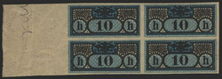 Österreich, 1908, Gerichtszustellungsmarke 2 PU (Viererblock), ...