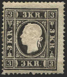 Österreich, 1858, 11 IIa, 3 kr, schwarz, Kaiser Franz Joseph, ...