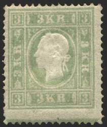 Österreich, 1858, 12 c, 3 kr, gelblichgrün, Kaiser Franz Joseph, ...