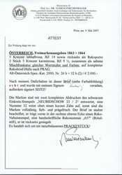 Österreich, 1863, Böhmen, NEUBIDSCHOW, 12 p, jeweils kompletter ...