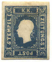 Österreich, 1858, 16 b, 1,05 kr, dunkelblau, voll- bis breitrandige ...