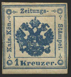 Österreich, 1858, Zeitungsstempelmarke 2 I b, Provisorium, ...