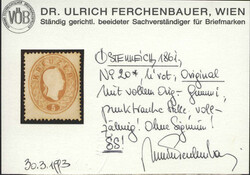 Österreich, 1861, 20 a, 5 kr, rot, Kaiser Franz Joseph, ungebraucht ...