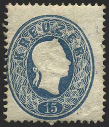 Österreich, 1861, 22 a, 15 kr, blau, Kaiser Franz Joseph, ...