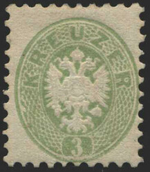 Österreich, 1863/64, 31 a, 3 kr, (hell)grün, Doppeladler, KZ 9 1/2, ...