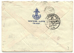 Österr. Lloyd, 1910, ELEKTRA, violett - schwarzer Einkreisstempel ...