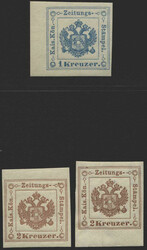 Österreich, 1877, 5 Ia, 1 kr., und 6 Ia und 6Ib, 2 kr., ...