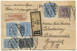 Österreich, 1924, WIEN - WINTERBERG (VIMPERK), hoch frankierte REKO ...