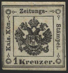 Lombardei & Venetien, 1858, Zeitungsstempelmarke Nr 1 , ungebraucht ...