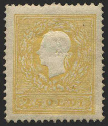 Lombardei & Venetien, 1858, 6 IIb, 2 soldi, dunkelgelb, Kaiser Franz ...