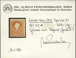 Lombardei & Venetien, 1858, 9 Ia, 5 soldi, rot, Kaiser Franz Joseph, ...